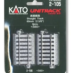 Kato 2-105 HO Code 83 2-3/8" Straight UniTrack (Pack of 4) - Model Train Junction: Quality Parts and Art Supplies