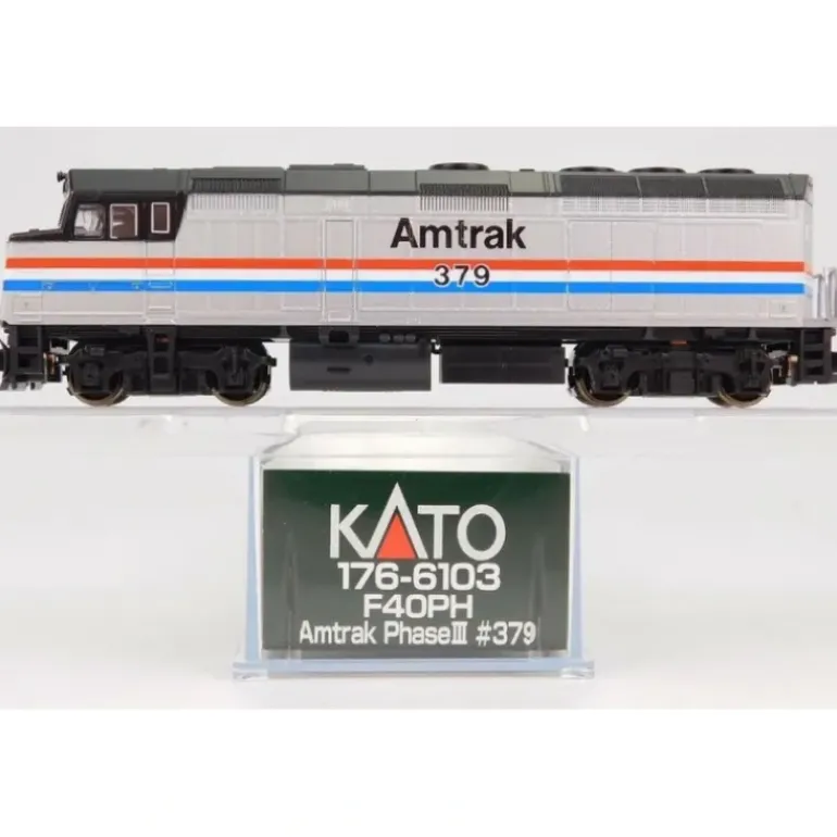 Kato 176-6103 N Scale Amtrak/Phase III F40PH Diesel Locomotive #379 - Model Train Junction: Quality Parts and Art Supplies