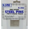 K-Line K-392 O Gauge Steel Pins (Pack of 12) - Model Train Junction: Quality Parts and Art Supplies