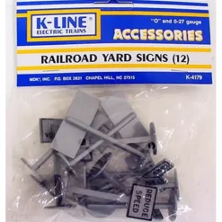 K-Line K4179 O/O27 Railroad Yard Signs (Pack of 12) - Model Train Junction: Quality Parts and Art Supplies