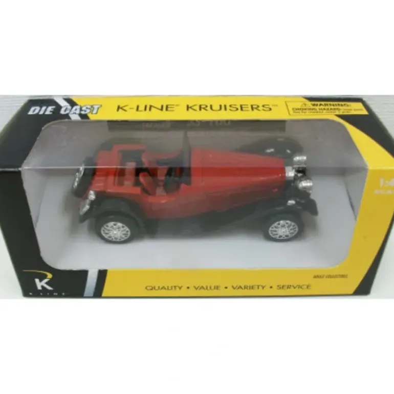 K-Line Kruisers 1:43 1937 Black & Red Jaguar SS 100 Diecast Car - Model Train Junction: Quality Parts and Art Supplies