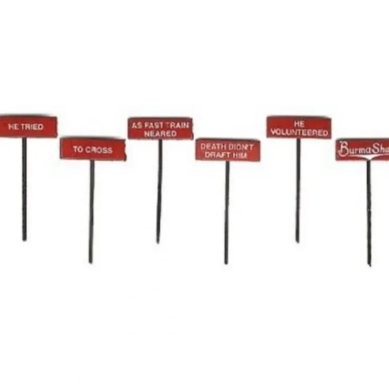 LaBelle 7651 Burma Shave Sign Set #1 - Model Train Junction: Quality Parts and Art Supplies