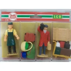 LGB 5229 G Scale Baggage Men Figures , Cart, & Assorted Luggge - Model Train Junction: Quality Parts and Art Supplies