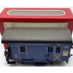 LGB 1985 G Scale Blue Postal Car (Metal Wheels) EX/Box - Model Train Junction: Quality Parts and Art Supplies