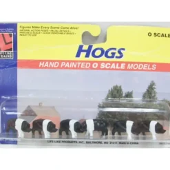 Life Like 1149 O Scale Hand Painted Hog Figures (Set of 6) - Model Train Junction: Quality Parts and Art Supplies