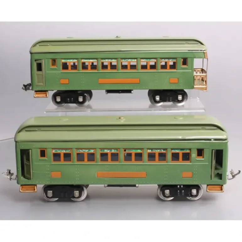 Lionel 309 & 312 Vintage Std. Gauge Tinplate Passenger Cars - Repainted [2] VG - Model Train Junction: Quality Parts and Art Supplies