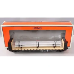 Lionel 6-27837 O Boston & Maine Bulkhead Flatcar w/Pipe Load #5321 - Model Train Junction: Quality Parts and Art Supplies