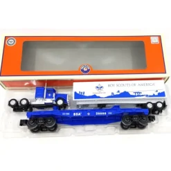 Lionel 6-26666 O Boy Scouts Of America (BSA) Flatcar w/Tractor Trailer - Model Train Junction: Quality Parts and Art Supplies