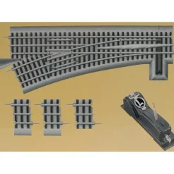 Lionel 6-16828 O60 FasTrack Command Control Left Hand Switch Turnout - Model Train Junction: Quality Parts and Art Supplies