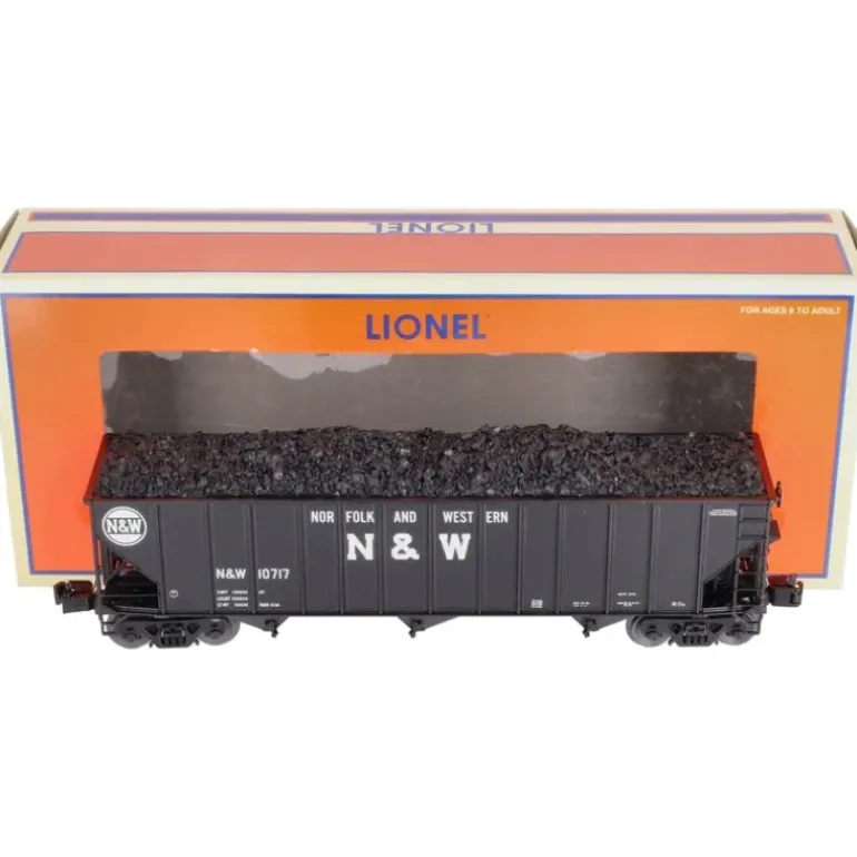 Lionel 6-271296 O Gauge Norfolk & Western 3-Bay Open Hopper #10717 - Model Train Junction: Quality Parts and Art Supplies
