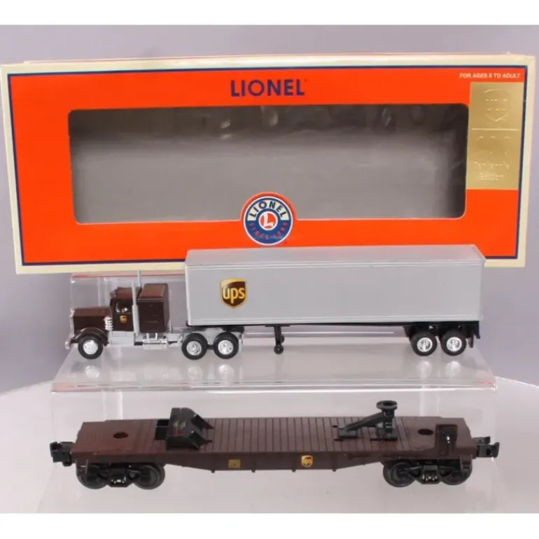 Lionel 6-39475 O Gauge UPS Flatcar with Tractor and Trailer - Model Train Junction: Quality Parts and Art Supplies