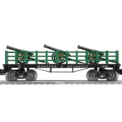 Lionel 6-39480 O Gauge Western & Atlantic Flatcar with Cannon Load #1888 - Model Train Junction: Quality Parts and Art Supplies