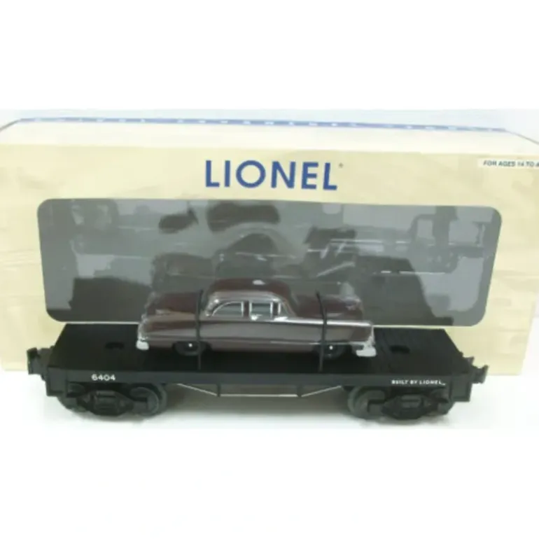 Lionel 6-39479 O PWC Flatcar with Brown Auto #6404 - Model Train Junction: Quality Parts and Art Supplies