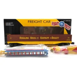 Lionel 6-22544 O Ringling Bros. Wood-Sided Gondola w/ Circus Equipment Load #16 - Model Train Junction: Quality Parts and Art Supplies