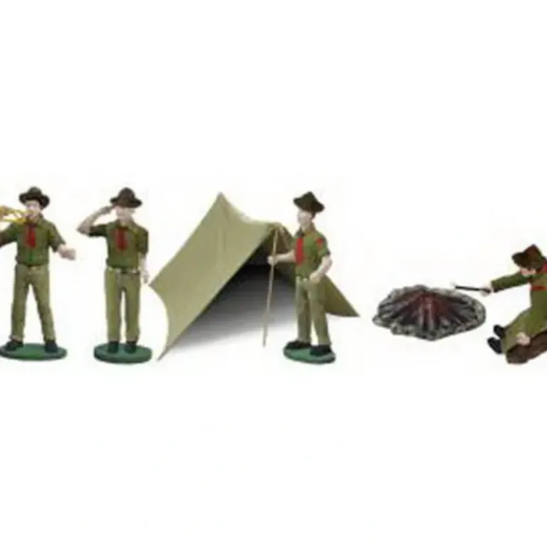 Lionel 6-37828 O Vintage Boy Scouts Hand-Painted Figures With Tent (Set of 4) - Model Train Junction: Quality Parts and Art Supplies