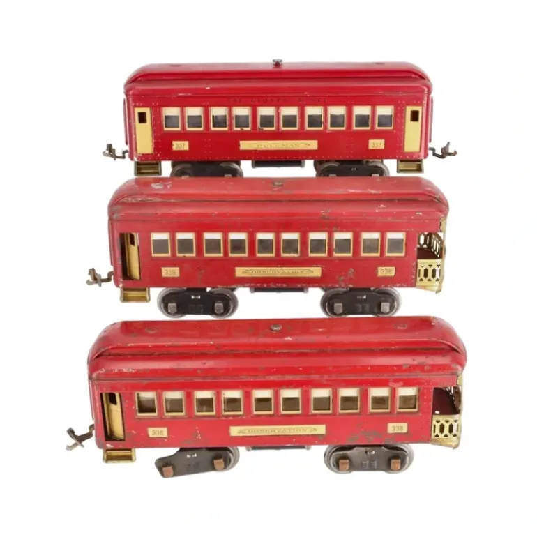 Lionel Vintage Standard Gauge Tinplate Passenger Cars: 337, 338, 338 [3] VG - Model Train Junction: Quality Parts and Art Supplies