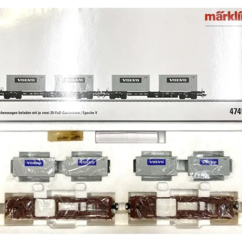 Marklin 47454 Deep Well 2-Flatcar Set w/Loads - Model Train Junction: Quality Parts and Art Supplies