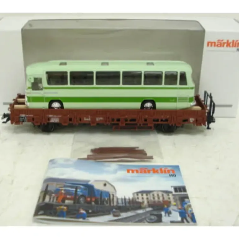 Marklin 46940 HO Scale Stake Car w/ Bus - Model Train Junction: Quality Parts and Art Supplies