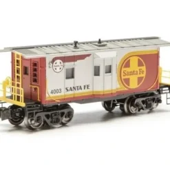 Menards 275-9111 O Gauge Santa Fe Bay Window Caboose with Lights #4835 LN/Box - Model Train Junction: Quality Parts and Art Supplies
