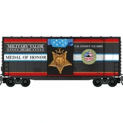 Micro-Trains, N Scale, 101 00 764, 40' Hy-Cube Box Car With Single Door, Military Valor Award US U.S. Coast Guard Medal Of Honor - Model Train Junction: Quality Parts and Art Supplies