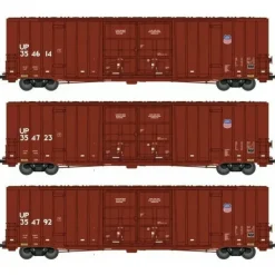 Micro-Trains, N Scale, 993 02 150, 60' Rib Side High-Cube Double Plug Box Car, Union Pacific (3-Pack) - Model Train Junction: Quality Parts and Art Supplies