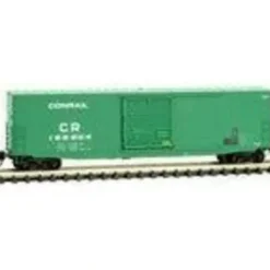 Micro-Trains, N Scale, 18000230 50' Standard Box Car with 10' Single Door, No Roofwalk, and Short Ladders, Conrail, #169904 - Model Train Junction: Quality Parts and Art Supplies