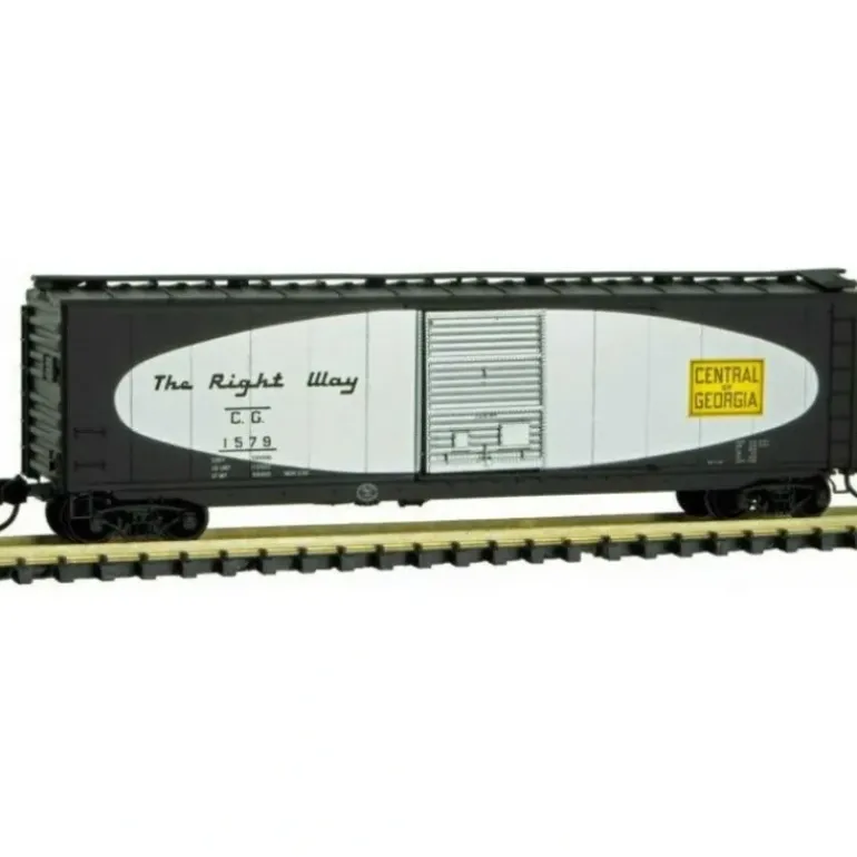 Micro-Trains, N Scale, 03100282, 50' Standard Box Car, With Single Door, Central Of Georgia, #1579 - Model Train Junction: Quality Parts and Art Supplies