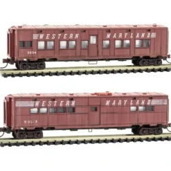 Micro-Trains, N Scale, 99305570, Weathered 50' Troop Car, Western Maryland, (2-Pack) - Model Train Junction: Quality Parts and Art Supplies