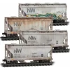 Micro-Trains, N Scale, 99305013, Weathered 2-Bay Covered Hopper, Norfolk and Western, (4-Pack) - Model Train Junction: Quality Parts and Art Supplies