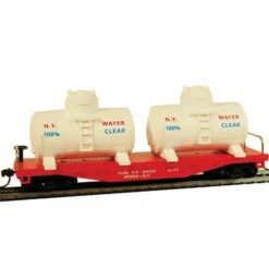 Model Power 98163 40' Flat w/Tanks Water - Model Train Junction: Quality Parts and Art Supplies