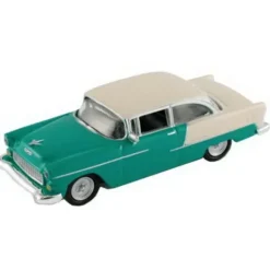 Model Power 19236 1:87 HO Scale Minis Turquoise/Cream 1955 Chevy Belair Coupe - Model Train Junction: Quality Parts and Art Supplies
