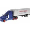 Model Power 18002 1:87 HO Union Pacific Kenworth LH Sleeper w/ Std Box Trailer - Model Train Junction: Quality Parts and Art Supplies