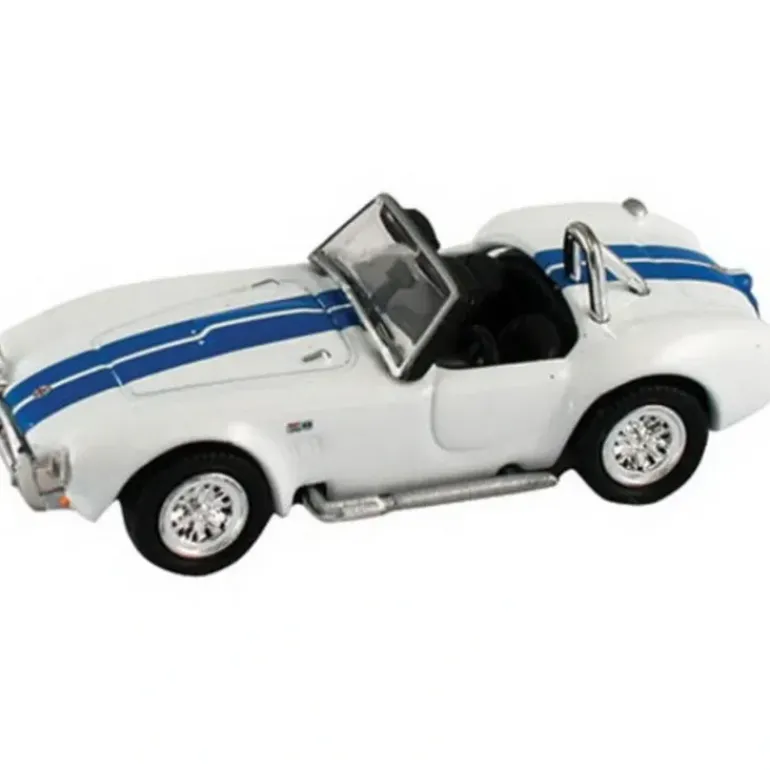 Model Power 19225 1:87 Minis White W/Double Blue Stripes Shelby Cobra - Model Train Junction: Quality Parts and Art Supplies