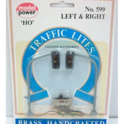Model Power 599 HO 2 Brass Lite Traffic Signals Lights Left & Right Overhead - Model Train Junction: Quality Parts and Art Supplies