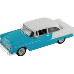 Model Power 19238 HO Minis Blue/White Chevy Belair Coupe 1955 - Model Train Junction: Quality Parts and Art Supplies