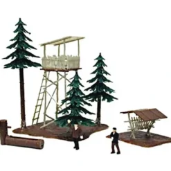 Model Power 644 HO Ranger Fire Station Built Up - Model Train Junction: Quality Parts and Art Supplies