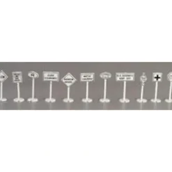 Model Power 1454 HO Road & Rail Signs (Set of 24) - Model Train Junction: Quality Parts and Art Supplies