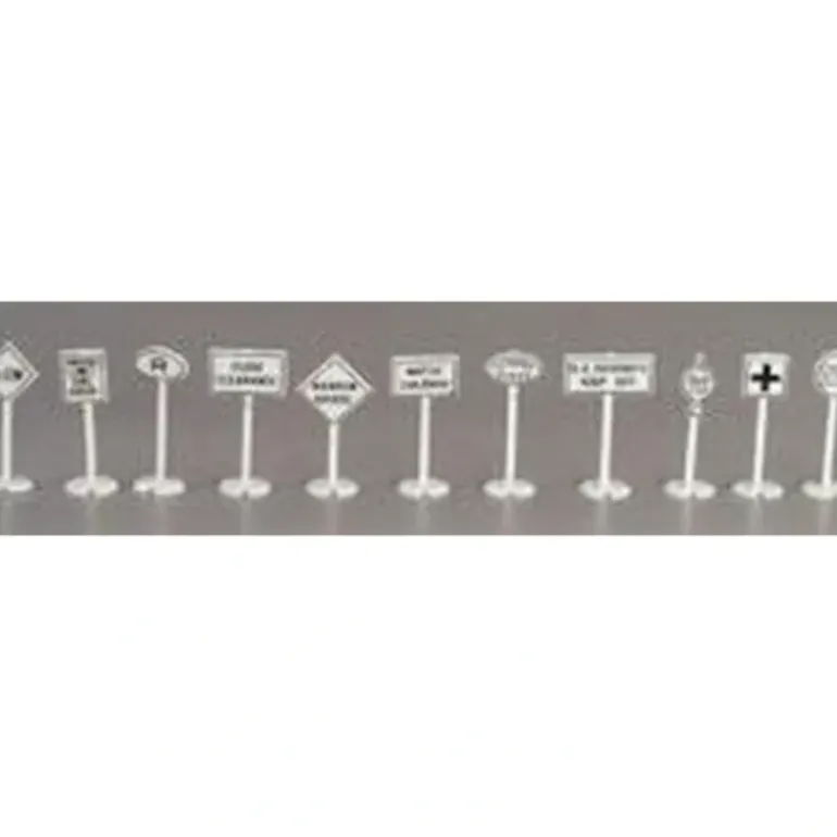 Model Power 1454 HO Road & Rail Signs (Set of 24) - Model Train Junction: Quality Parts and Art Supplies