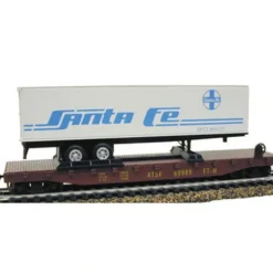 Model Power 98350 HO Santa Fe 50'' Flat W/40'' Trailer W/Knuckle Couplers - Model Train Junction: Quality Parts and Art Supplies