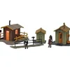 Model Power 643 HO Scale 3 Trackside Buildings-Lighted - Model Train Junction: Quality Parts and Art Supplies