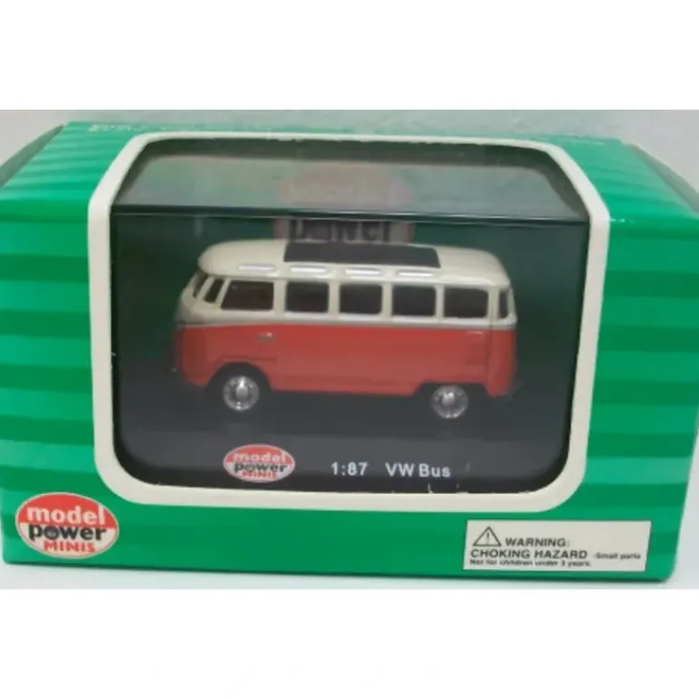 Model Power 19160 HO Scale Minis Red/White VW T1 Samba Bus - Model Train Junction: Quality Parts and Art Supplies