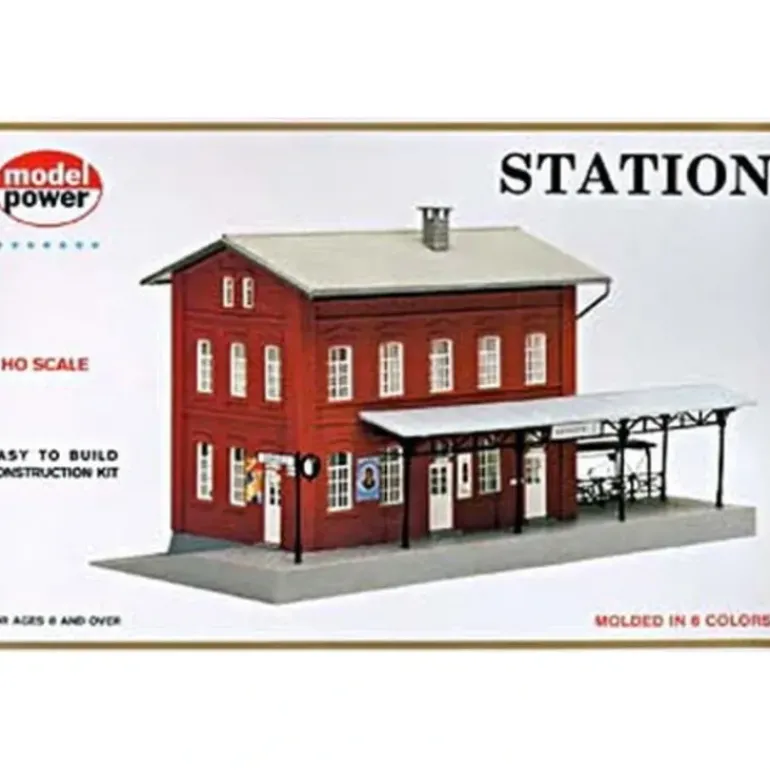 Model Power 480 HO Scale 2-Story Railroad Station Building Kit - Model Train Junction: Quality Parts and Art Supplies