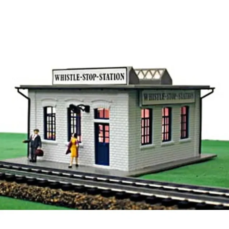 Model Power 562 HO Scale Whistle Stop Station Built Up - Model Train Junction: Quality Parts and Art Supplies