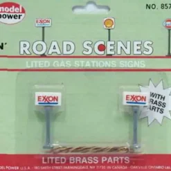 Model Power 8579 N Exxon Lighted Gas Station Sign (Pack of 2) - Model Train Junction: Quality Parts and Art Supplies