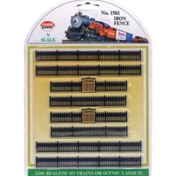 Model Power 1561 N Iron Fence Sections (Pack of 8) - Model Train Junction: Quality Parts and Art Supplies