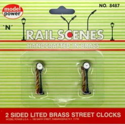 Model Power 8487 N Lited Brass Street Clock Handcrafted (Pack of 2) - Model Train Junction: Quality Parts and Art Supplies