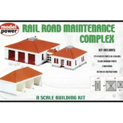 Model Power 1584 N Scale 3-Building RR Maintenance Complex Kit - Model Train Junction: Quality Parts and Art Supplies