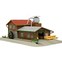Model Power 2567 N Scale Saw Mill Built Up Lighted W/-2 Handpainted Figures - Model Train Junction: Quality Parts and Art Supplies