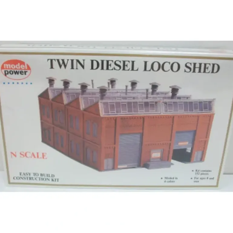 Model Power 1550 N Scale Twin Loco Shed Building Kit - Model Train Junction: Quality Parts and Art Supplies
