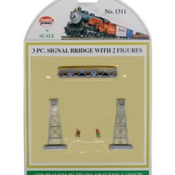 Model Power 1311N 3 Piece Signal Bridge with Two Figures - Model Train Junction: Quality Parts and Art Supplies